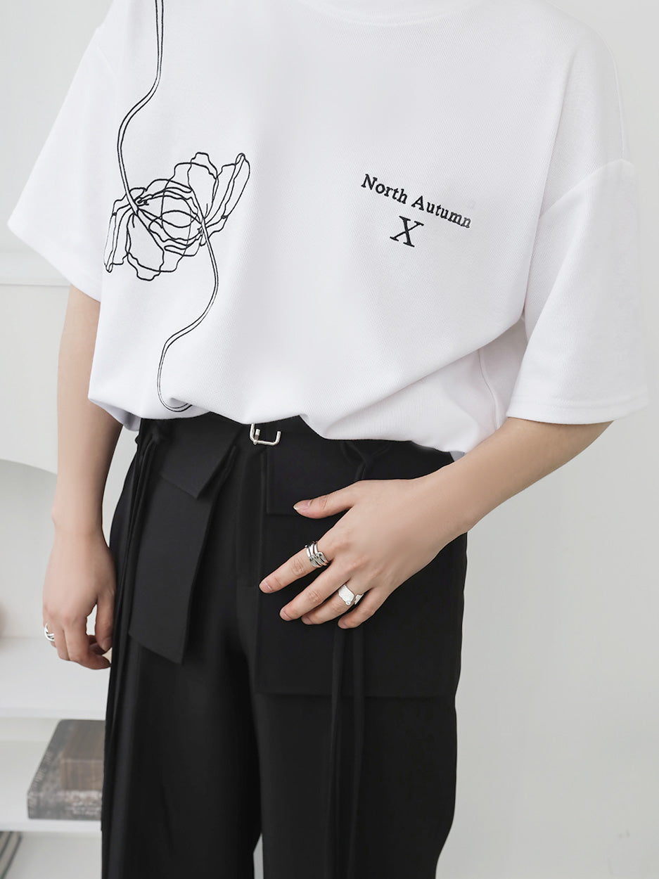ローズグラフィックデザインTシャツ gm2573