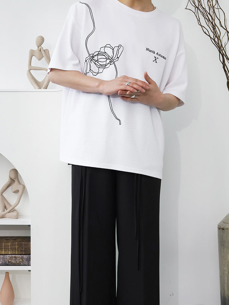 ローズグラフィックデザインTシャツ gm2573