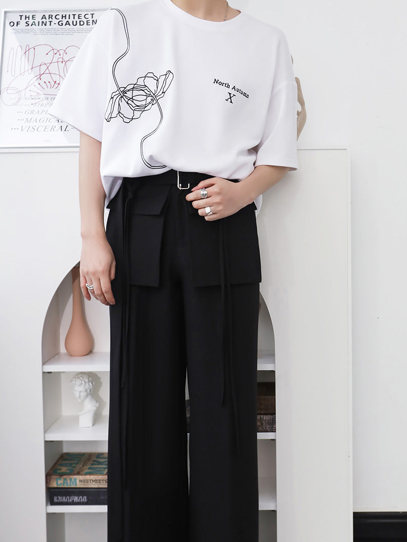 ローズグラフィックデザインTシャツ gm2573