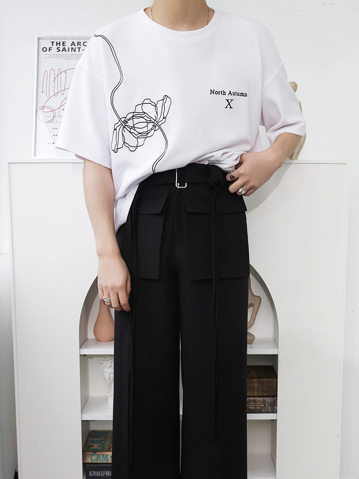 ローズグラフィックデザインTシャツ gm2573