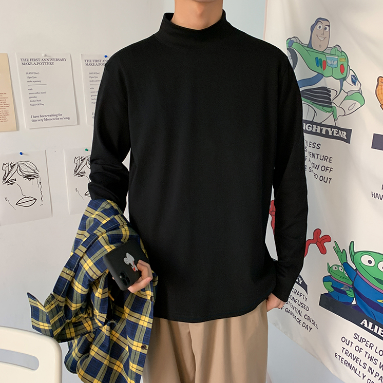 シンプルハイネックロンT gm10771