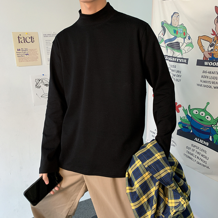 シンプルハイネックロンT gm10771