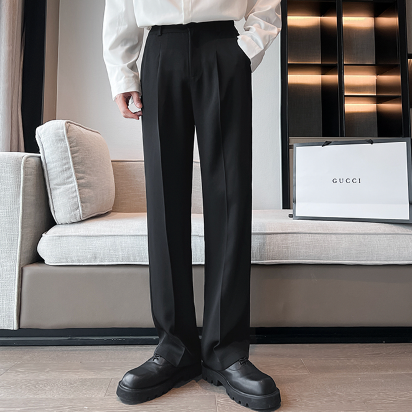ハイウエストセンタープレスパンツ gm1832