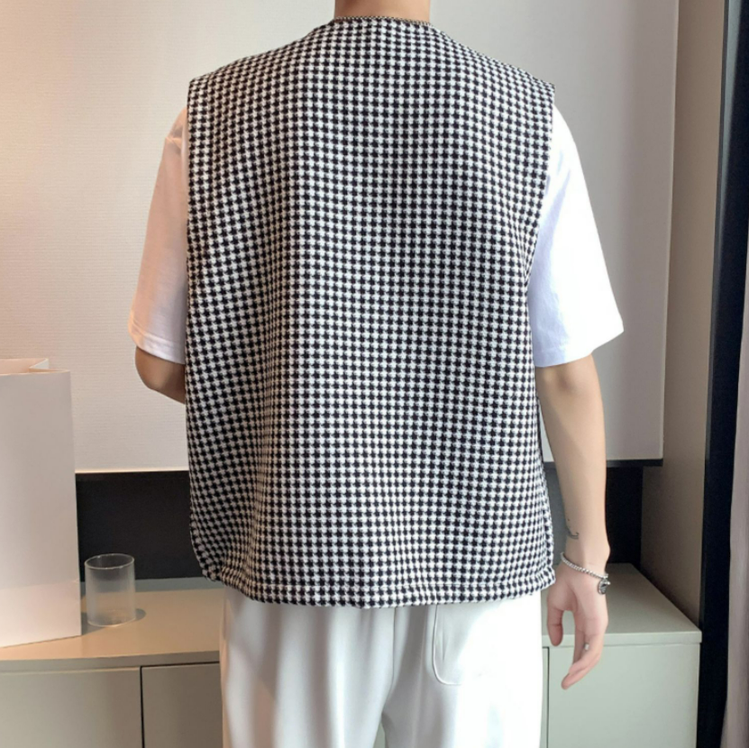 千鳥柄チェックベストgm4379