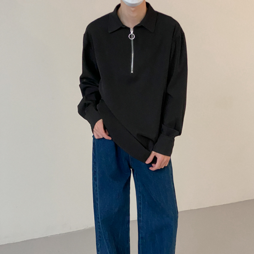 ハーフジップコリアンシャツgm4360
