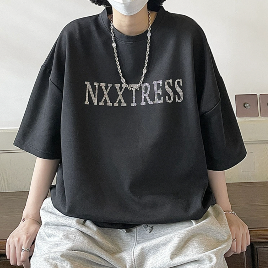 ラインストーンロゴTシャツ gm4293