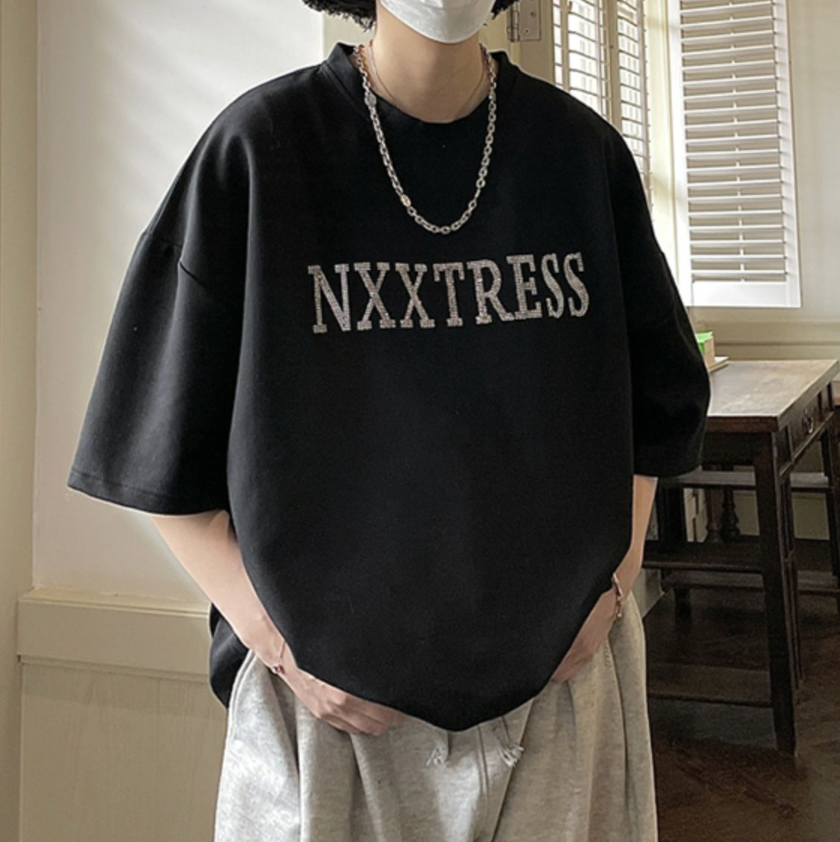 ラインストーンロゴTシャツ gm4293