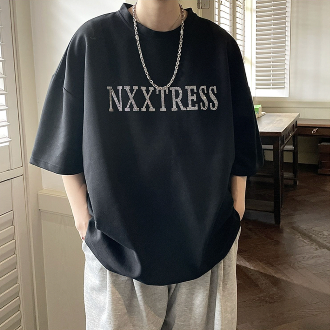 ラインストーンロゴTシャツ gm4293