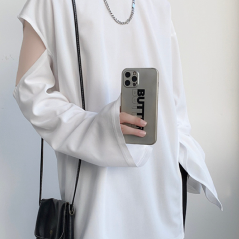 モードスリットアシンメトリーTシャツ gm5173