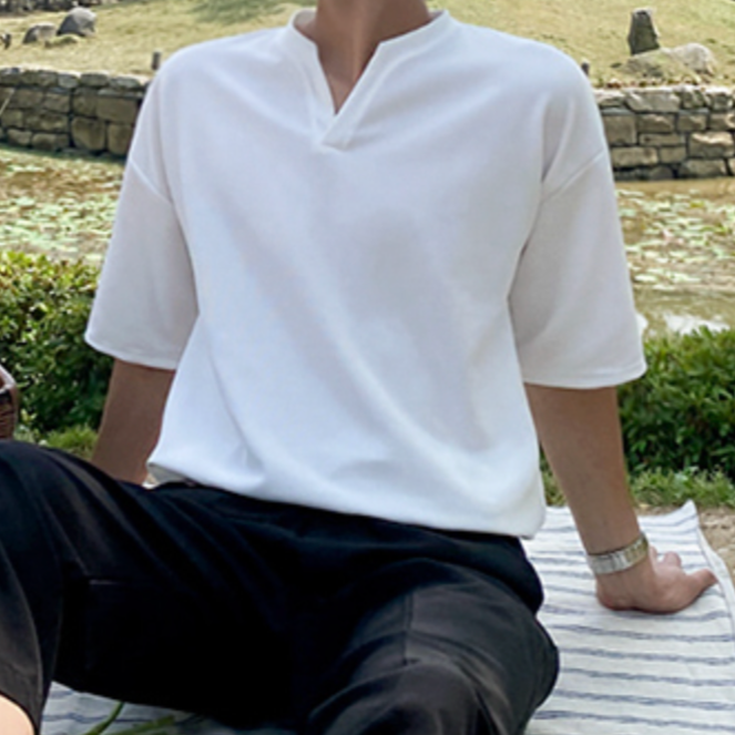 ルーズVネックシンプルTシャツ gm5230