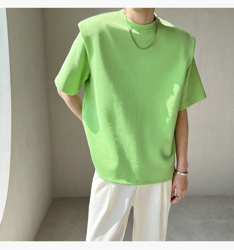 シンプルショルダーパッドTシャツ gm2219