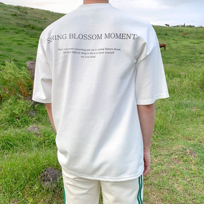 シンプルレターラウンドネックTシャツ gm2680