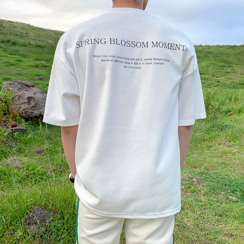 シンプルレターラウンドネックTシャツ gm2680