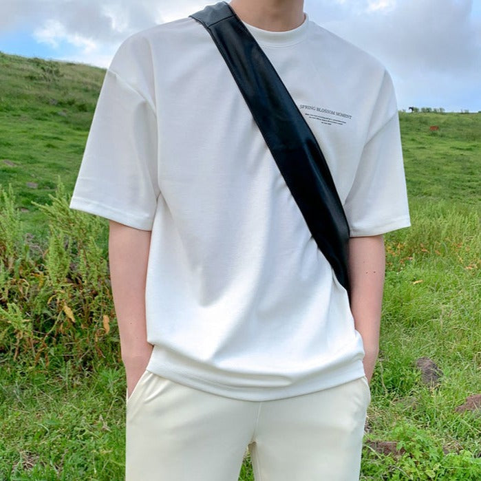 シンプルレターラウンドネックTシャツ gm2680