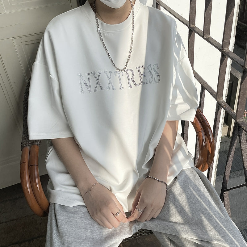 ラインストーンロゴTシャツ gm4293