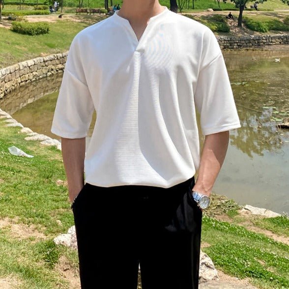 ルーズVネックシンプルTシャツ gm5230