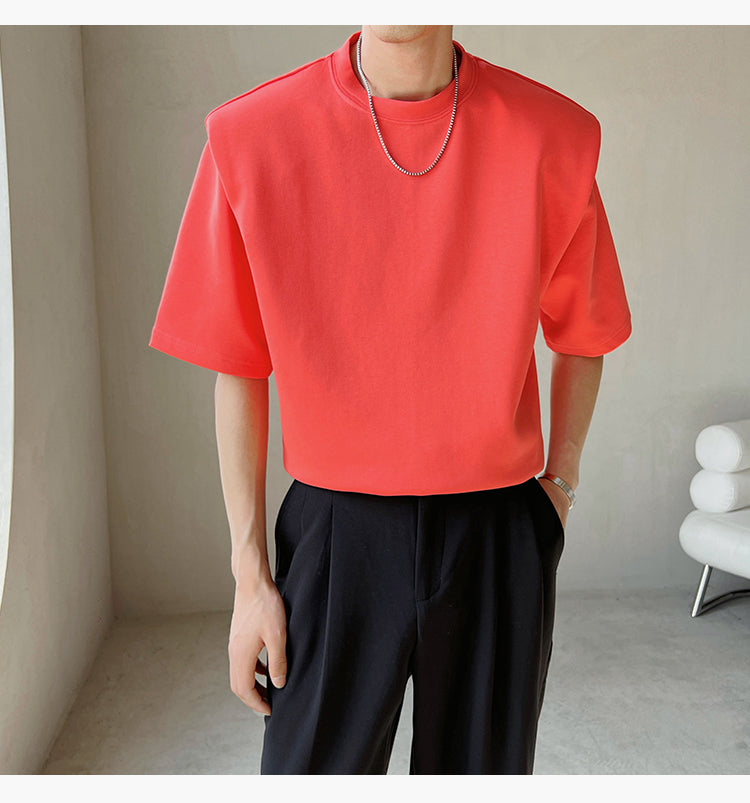 シンプルショルダーパッドTシャツ gm2219