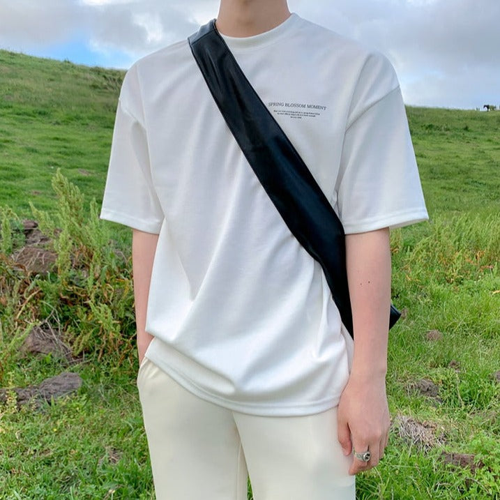 シンプルレターラウンドネックTシャツ gm2680