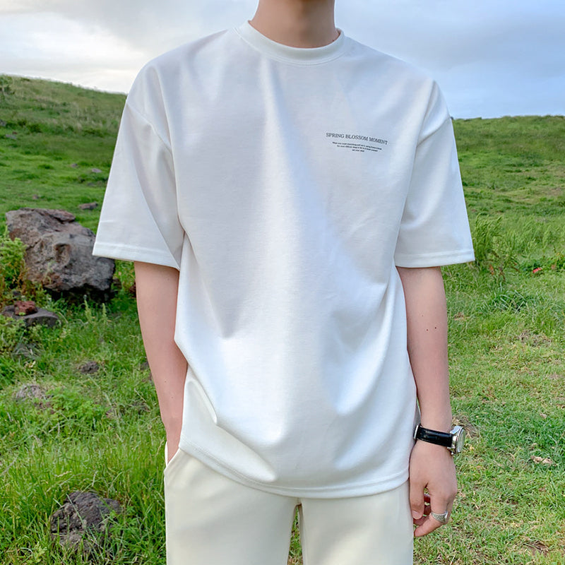 シンプルレターラウンドネックTシャツ gm2680