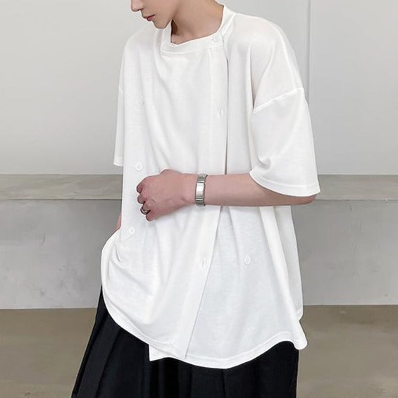 アシンメトリーボタンTシャツ gm2745