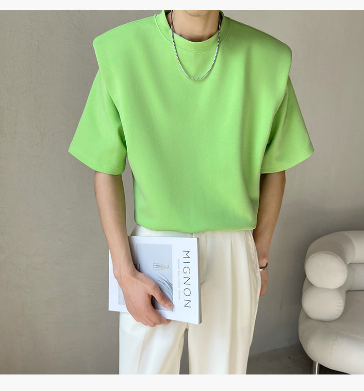シンプルショルダーパッドTシャツ gm2219