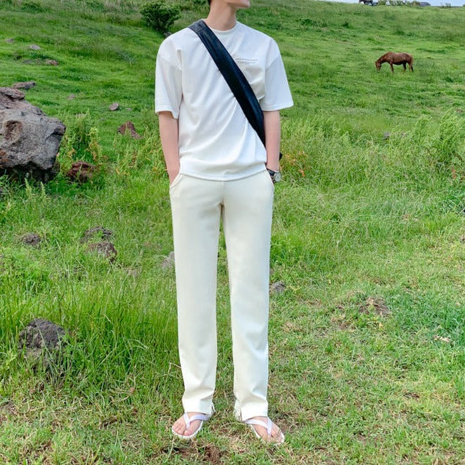 シンプルレターラウンドネックTシャツ gm2680