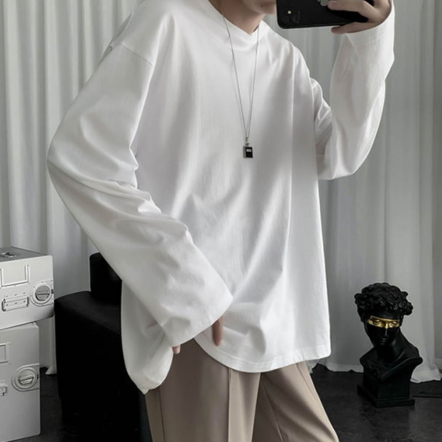 シンプルノーマルロングTシャツ gm3194
