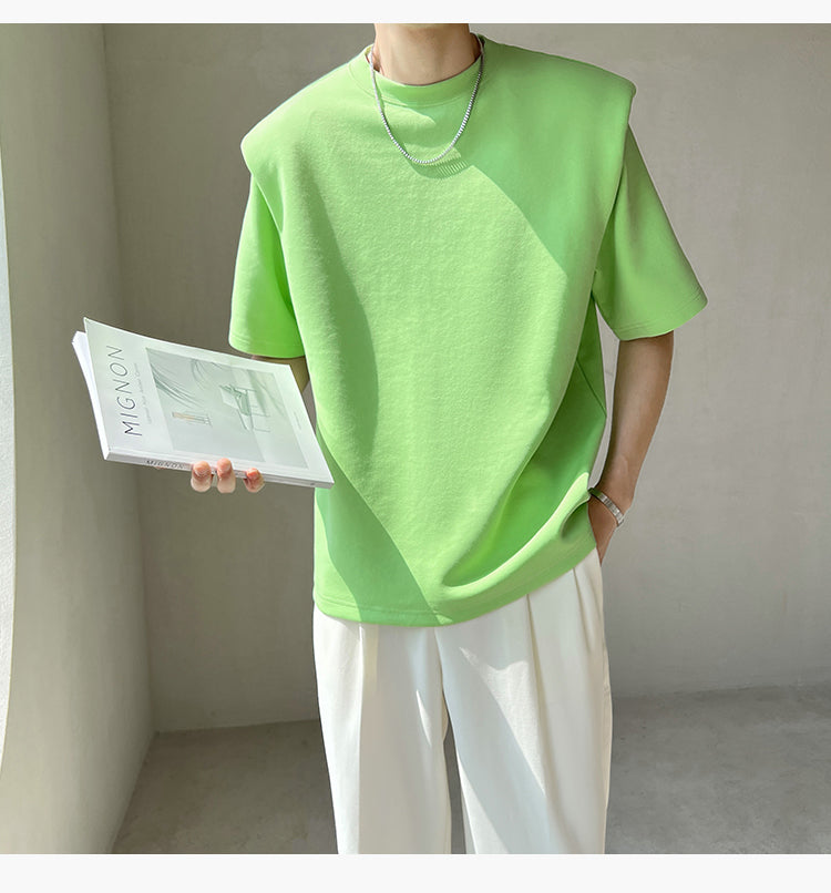 シンプルショルダーパッドTシャツ gm2219