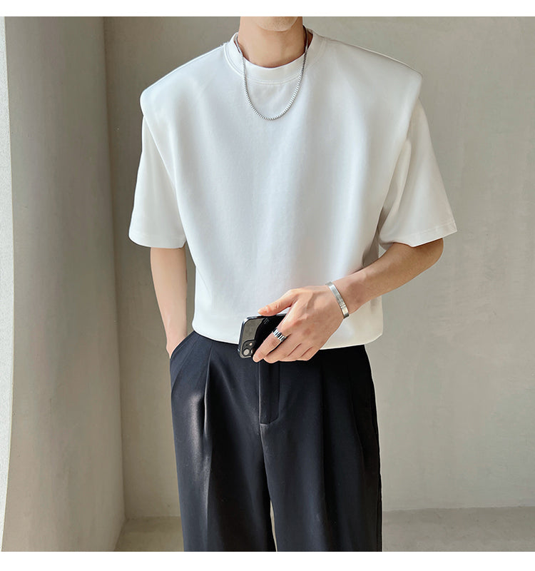 シンプルショルダーパッドTシャツ gm2219