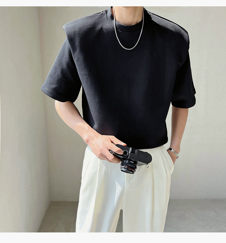 シンプルショルダーパッドTシャツ gm2219
