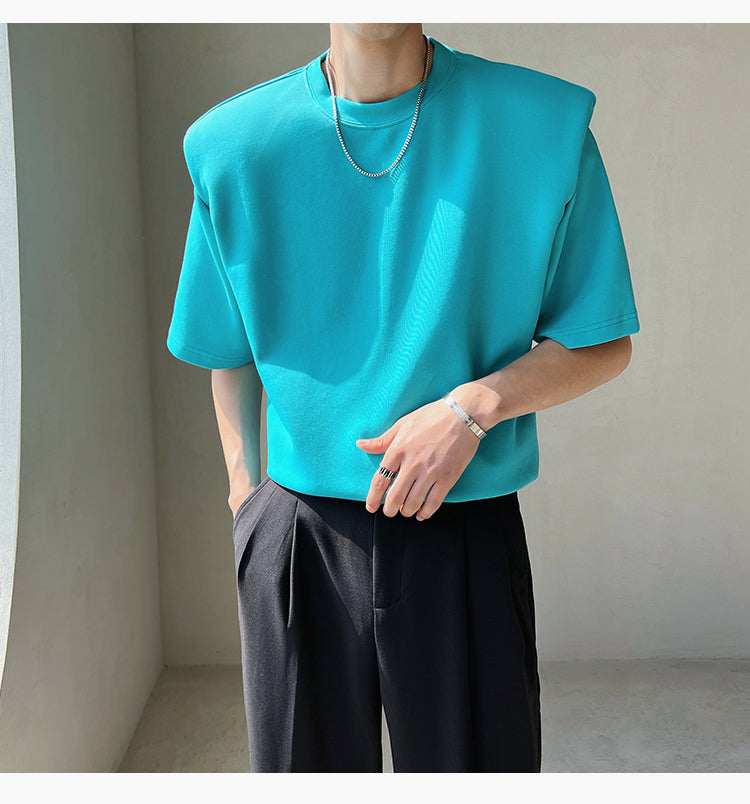 シンプルショルダーパッドTシャツ gm2219