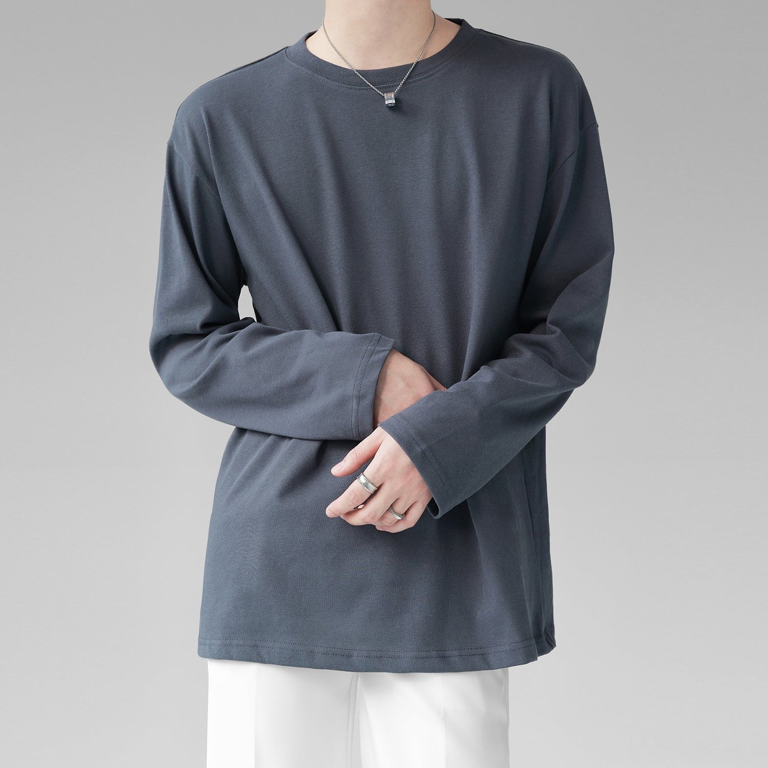 ラウンドネックロングTシャツ gm5113