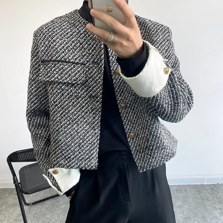 gray tweed jacket gm4236
