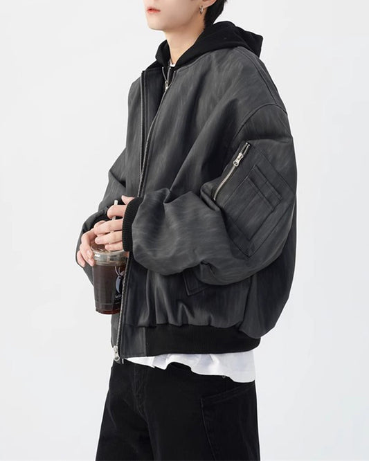 フェイクフーディレイヤードブルゾン