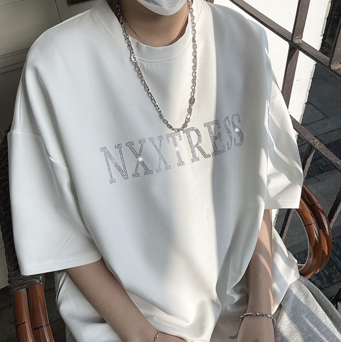 ラインストーンロゴTシャツ gm4293