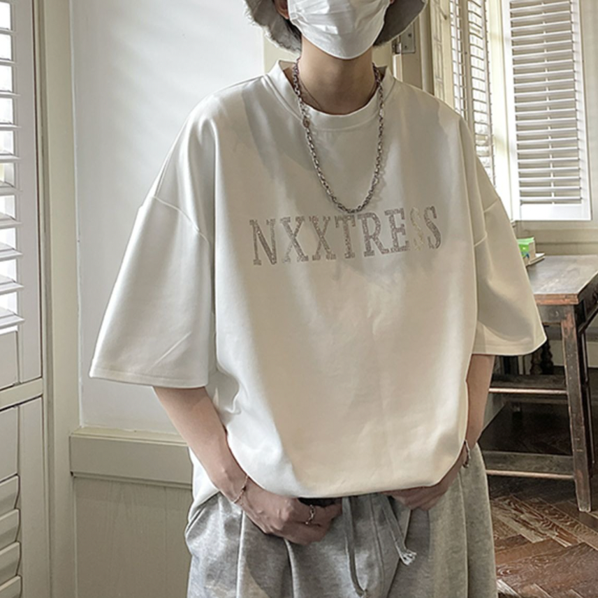 ラインストーンロゴTシャツ gm4293