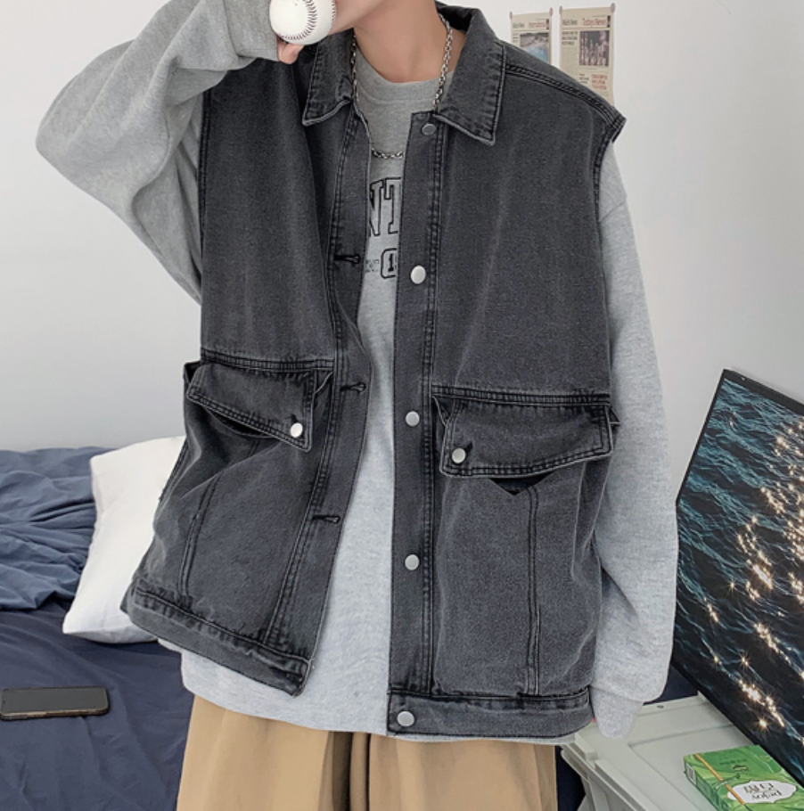 ビッグポケットデニムベスト gm4478