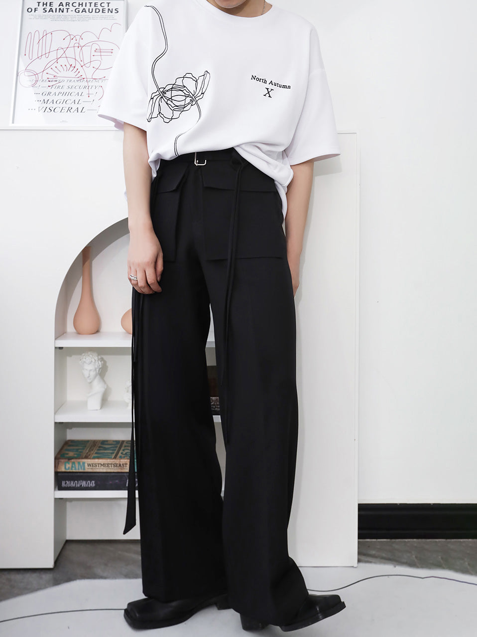 ローズグラフィックデザインTシャツ  gm2573