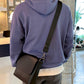 シンプルブラックレザーショルダーバッグ  gm2394