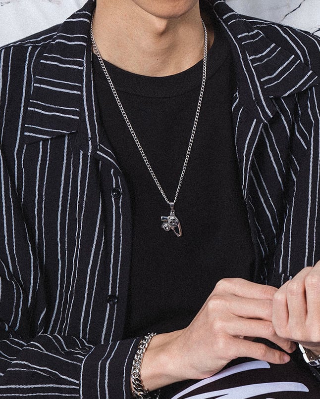 シルバーコントローラーネックレス  gm2395