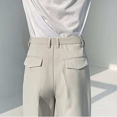 サイドバックルストレートパンツ gm7128