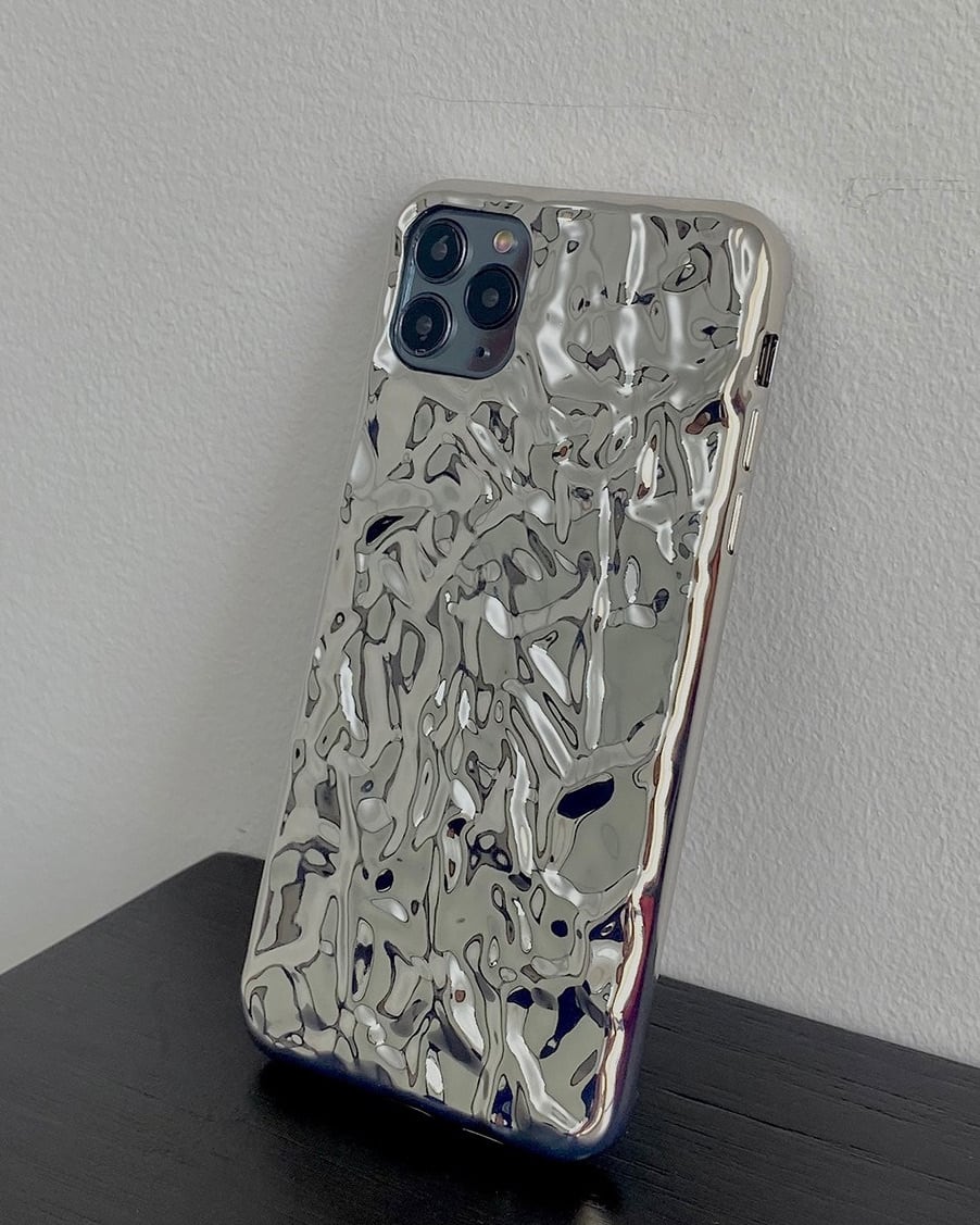 アルミデザインシルバーiPhoneケース  gm2472