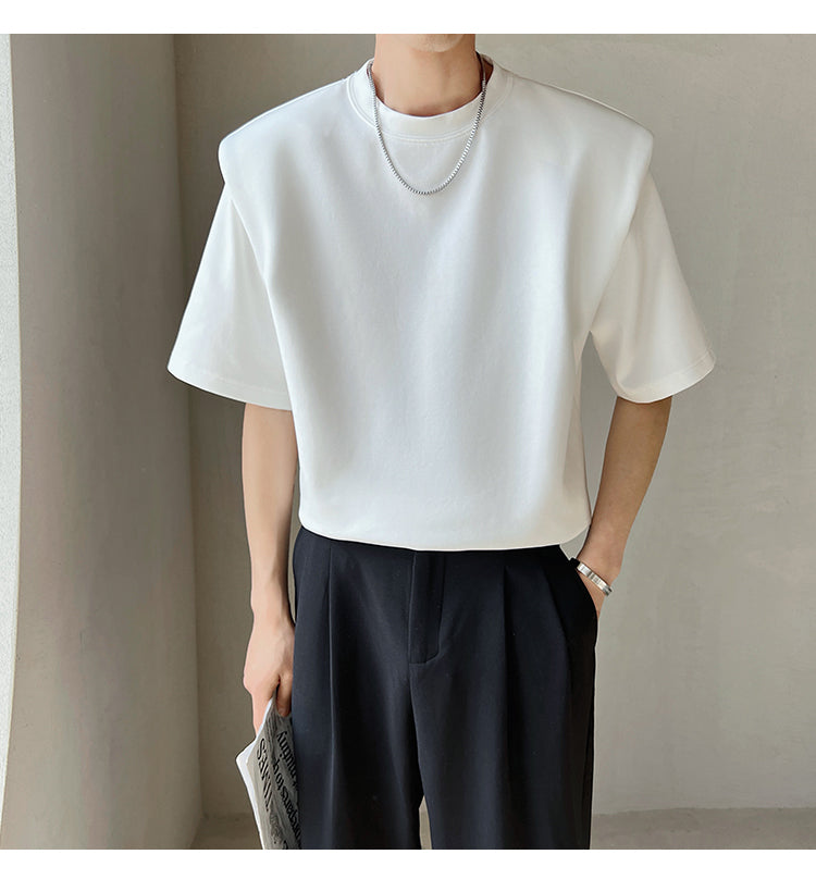 シンプルショルダーパッドTシャツ  gm2219
