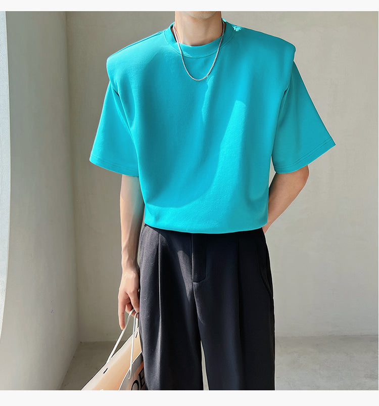 シンプルショルダーパッドTシャツ  gm2219