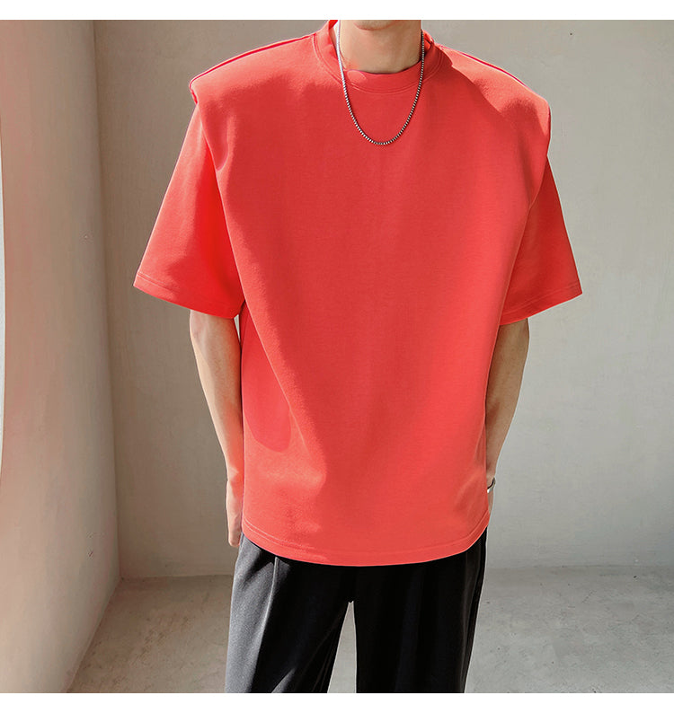 シンプルショルダーパッドTシャツ  gm2219
