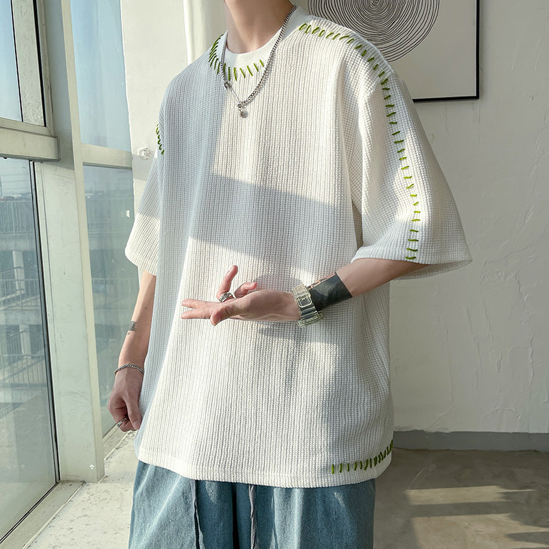 ステッチカラーワッフルTシャツ gm4302
