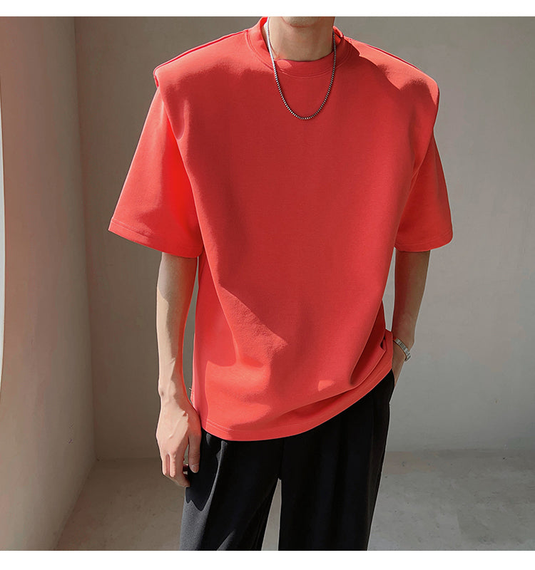 シンプルショルダーパッドTシャツ  gm2219