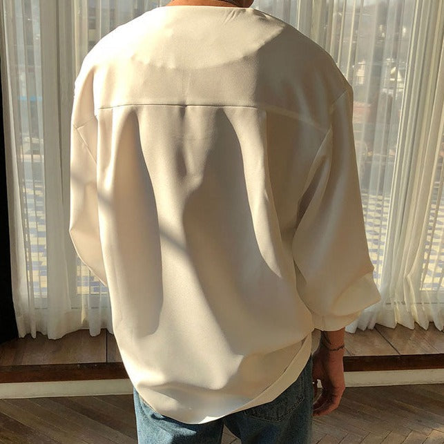 サマーVネックシフォンシャツ gm5195