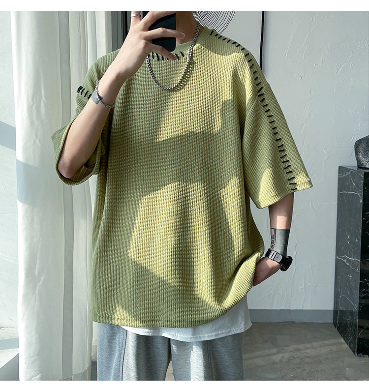 ステッチカラーワッフルTシャツ gm4302