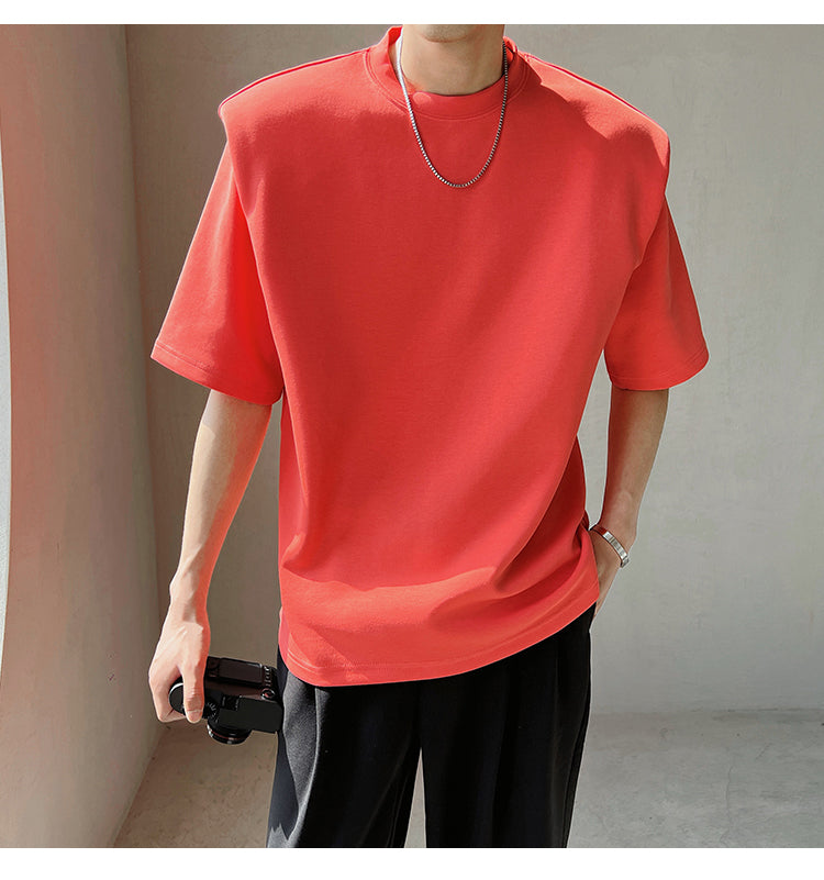 シンプルショルダーパッドTシャツ  gm2219